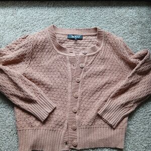 Women's Brown Knit Button-Front Cardigan Sweater